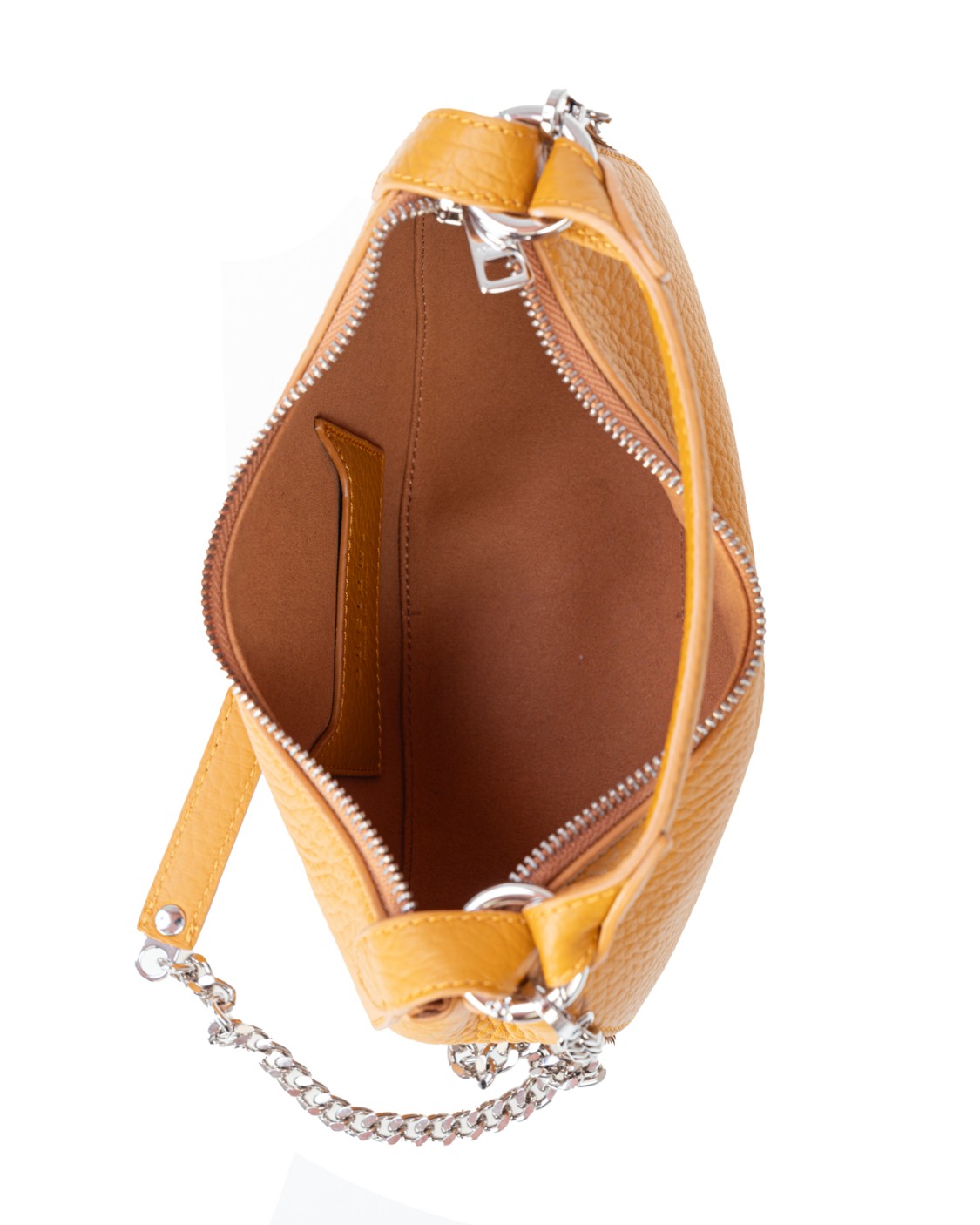 shop ORCIANI  Borsina: Orciani Mini Bag Dumpling Soft in pelle con tracolla.
Tasche: portacarte interno.
Chiusura con zip.
Tracolla rimovibile a catena.
Dettagli finitura ottone dorato.
Dimensioni: Larghezza: 24 cm, Altezza: 16 cm, Profondità: 10 cm.
Composizione: 100% Pelle.
Fabbricata in Italia.. SD0179 SOF-AMBRA number 7932517